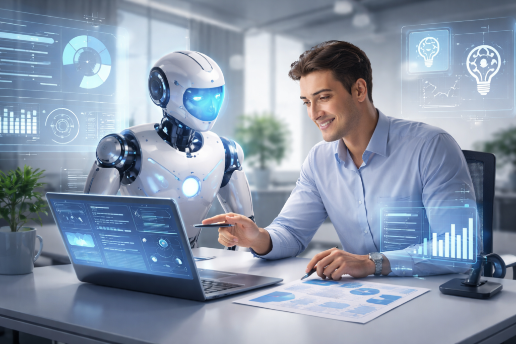 Collaboration-between-man-and-AI-1024x683 AI Layoffs Era: How Automation is Replacing Jobs in Big Tech (2026 Reality)